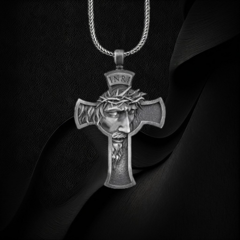 Collar Rostro Jesús en Cruz