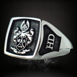 ANILLO SELLO PLATA MACIZO  CUADRADO