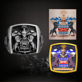 ANILLO SELLO PLATA 3D MACIZO  CUADRADO