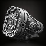 ANILLO SELLO PLATA 3D MACIZO  CUADRADO
