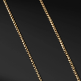 CUBE CHAIN, BOX WEAVE NECKLACE IN 14K YELLOW GOLD, 4mm Width.