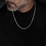 ART DECO BOX CHAIN NECKLACE IN 14K YELLOW GOLD, 4mm WIDTH