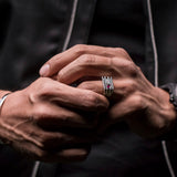 RING WARRIOR LINES SILVER 925