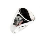 RING WITH OVAL ONYX STONE 925 STERLING SILVER