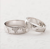 Argollas de Matrimonio Mapa Mundial Oro